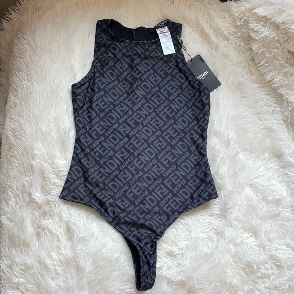 Fendi Black Sleeveless Bodysuit